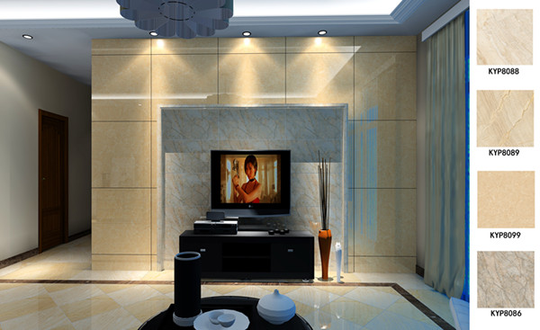 金艾陶瓷磚應用效果：佛山季園和府115方現(xiàn)代風格戶型裝修效果鑒賞