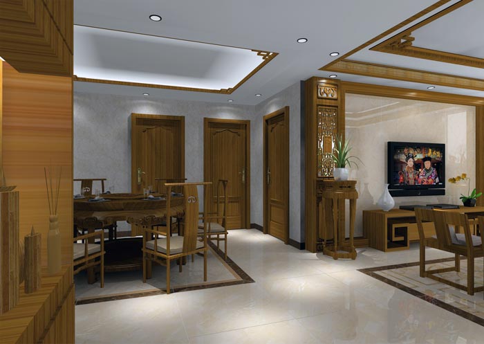 金艾陶家裝：井岡山和諧家園安置小區(qū)130㎡中式風格裝修鑒賞